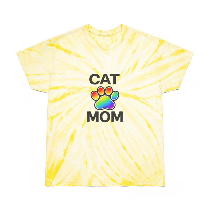 Pride Cat Mom Color Blast Tie-Dye Tee Sizes Small - 2XL (3 colors)
