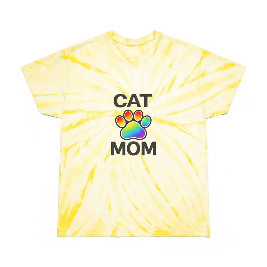 Pride Cat Mom Color Blast Tie-Dye Tee Sizes Small - 2XL (3 colors)